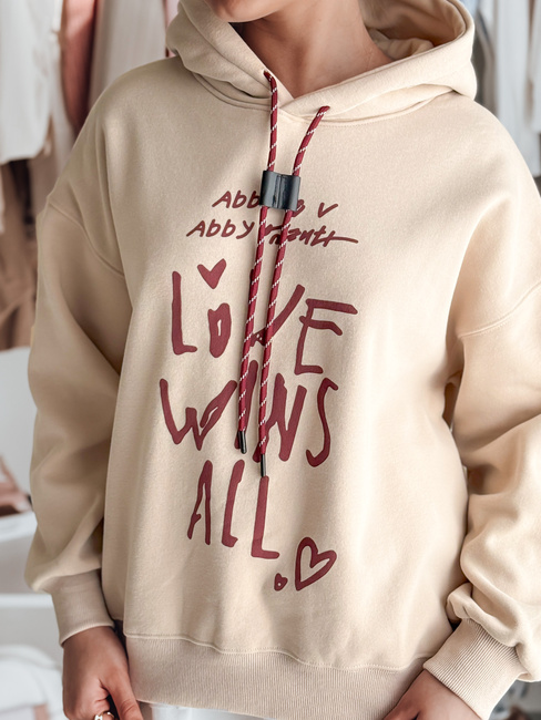 Damen-Kapuzenpullover LOVEWILL beige Dstreet BY1471