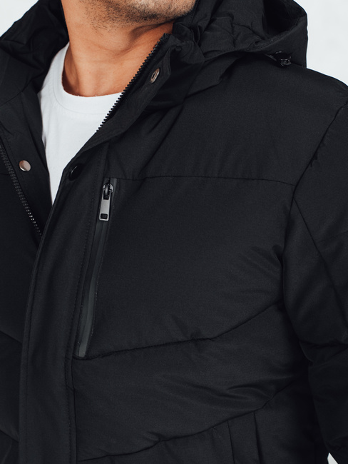 Herren Steppwinterjacke mit Kapuze schwarz Dstreet TX5069