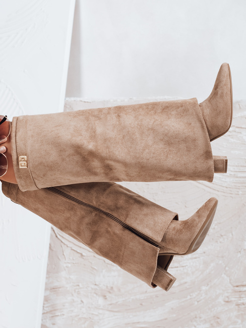 Damenstiefel mit breitem Schaft beige Dstreet ZY1125