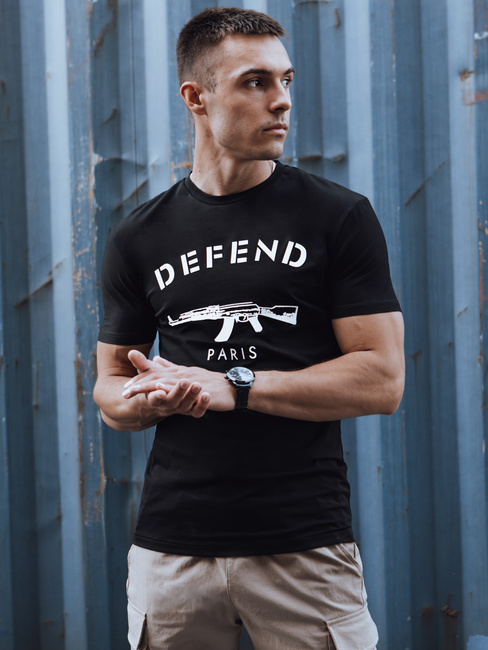 Bedrucktes Herren-T-Shirt schwarz Dstreet RX5579