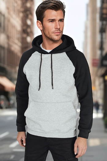 Herren Basic-Kapuzenpullover grau Dstreet BX5892