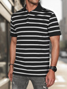 Gestreiftes Herren-Poloshirt schwarz Dstreet PX0636