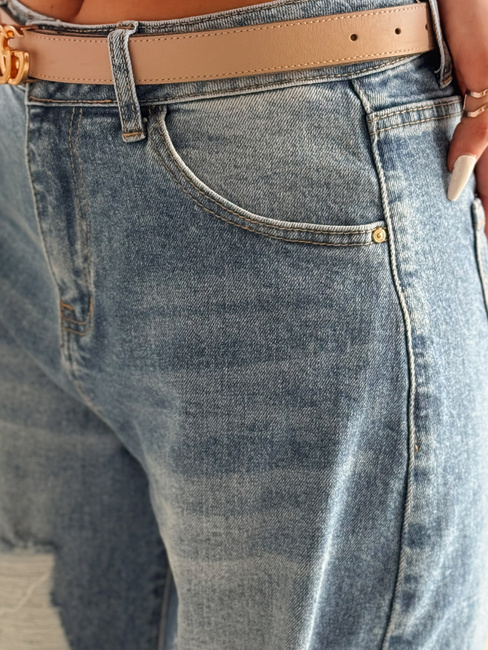 Damen Denim Baggy Hose mit Löchern DEMARIP blau Dstreet UY2486