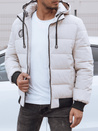 Herren Steppwinterjacke mit Kapuze weiß Dstreet TX4843_1