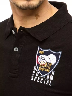 Herren Poloshirt mit Stickerei Schwarz Dstreet PX0389_3