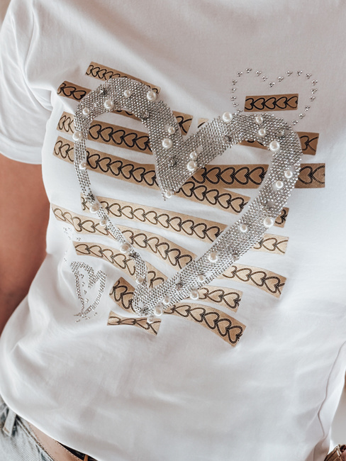 Damen Herz T-shirt MARISS weiß Dstreet RY2739