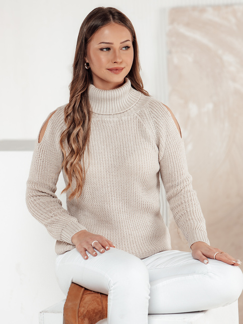 GOLFIVA Damen Pullover beige Dstreet MY2407