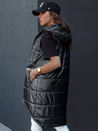 Damen Steppweste mit Kapuze lang MERIS schwarz Dstreet TY4443