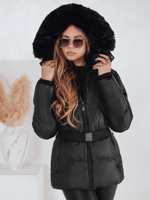 Damen Winter Steppjacke mit Kapuze LOVELINA schwarz Dstreet TY4981