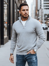 Herren-Pullover mit Stehkragen hellgrau Dstreet WX2348