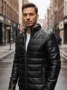 Herren gesteppte Winterlederjacke schwarz Dstreet TX5114