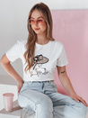Bedrucktes Damen-T-Shirt WOMANPOW weiß Dstreet RY2804