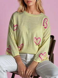 Damen Oversize Pullover SWEET HEART Farbe Zitrone DSTREET MY1926_3