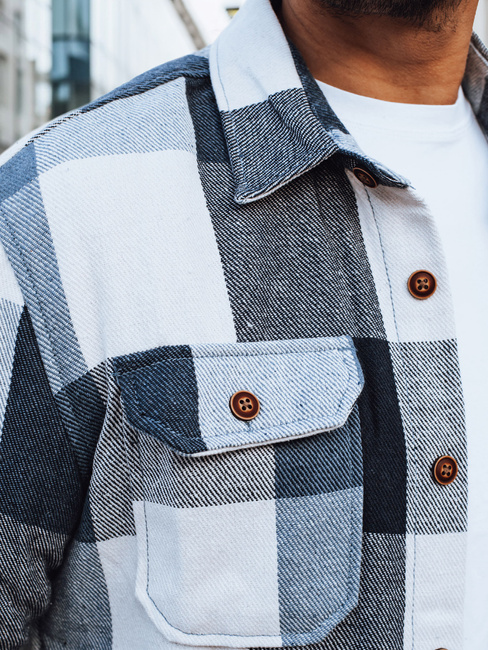 Blau kariertes Flanellhemd für Männer Dstreet DX2676