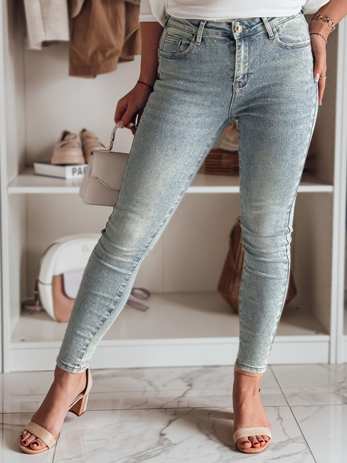 Damen Denim Skinny Hose mit GLAMSKIN Verzierung blau Dstreet UY2441