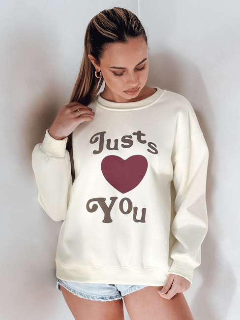 Damen Oversize bedrucktes Sweatshirt FEELME beige Dstreet BY1476
