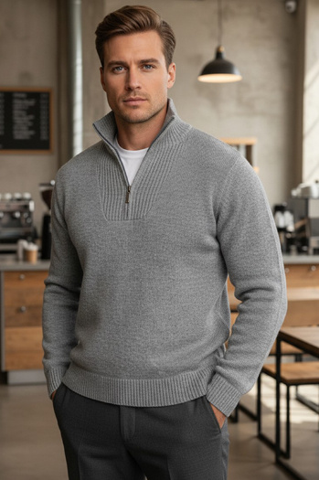 Isolierter Stehpulli für Männer hellgrau Dstreet WX2353