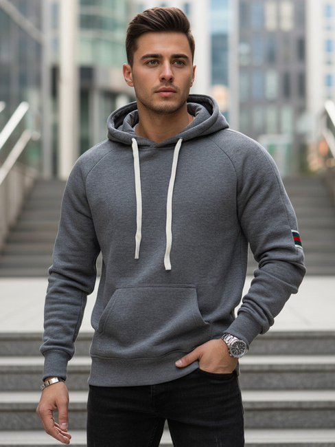 Grauer Herren-Kapuzenpullover Dstreet BX5942