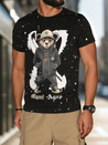 Bedrucktes Herren-T-Shirt schwarz Dstreet RX5655