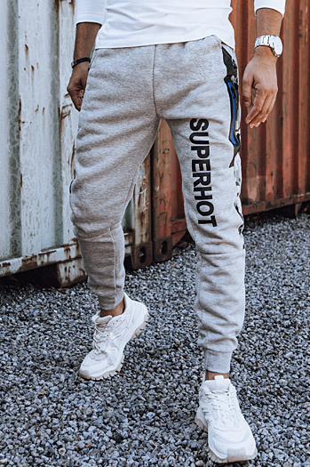 Bedruckte Herren-Sweatpants hellgrau Dstreet UX4446