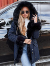 Damen Winter Parka Jacke mit Fell CHARMFUR schwarz Dstreet TY4771