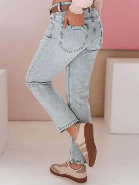 Damen Denim Slim Fit Hose mit Gürtel SLIMLEN blau Dstreet UY2349