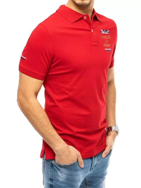 Herren Poloshirt mit Stickerei Rot Dstreet PX0432