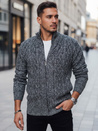 Grauer Herren-Pullover ohne Knöpfe Dstreet WX2251z
