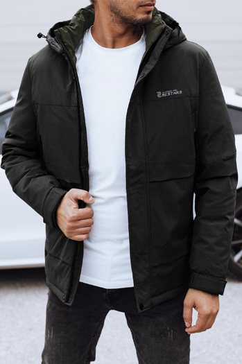 Herren Winterjacke mit Kapuze schwarz Dstreet TX4908