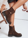 Braune Damenstiefel aus Wildleder Dstreet ZY1114