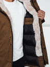 Herren Winter Parka Jacke mit Kapuze dunkelbeige Dstreet TX4964