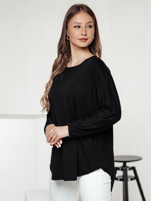 LOOSEFEMME Damen Oversize Bluse mit Anhänger mit schwarzer Dstreet RY2705