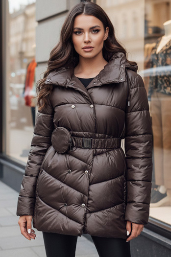 Gesteppter Damen-Wintermantel mit Kapuze BLOOM mocha Dstreet TY4517z