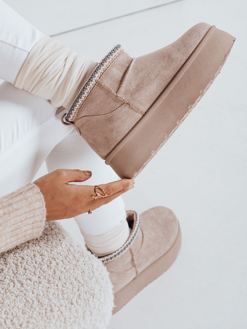 Damen Plateau-Schneestiefel hellbeige Dstreet ZY1055
