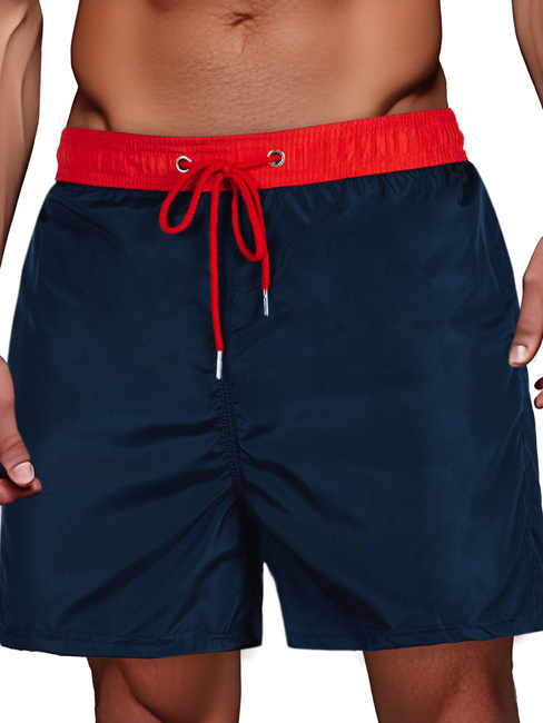 Marineblaue und rote Schwimmshorts für Männer Dstreet SX2525