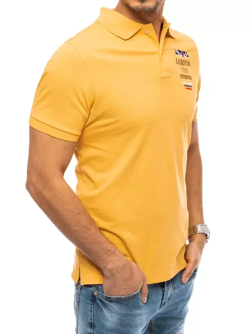 Herren Poloshirt mit Stickerei Gelb Dstreet PX0435