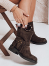 Braune Damenstiefel aus Wildleder Dstreet ZY1098