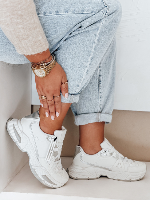 Damen weiße Turnschuhe Dstreet ZY1017