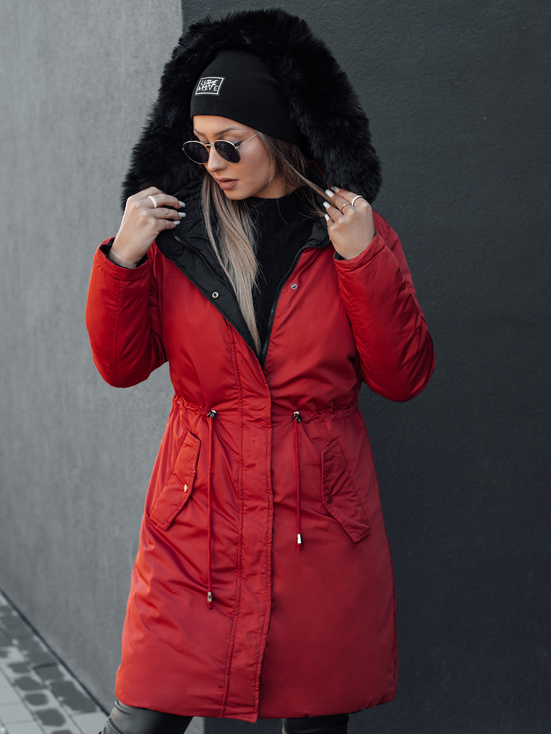 Damen Winterparka TRENDNEL Wendekapuze rot Dstreet TY4588