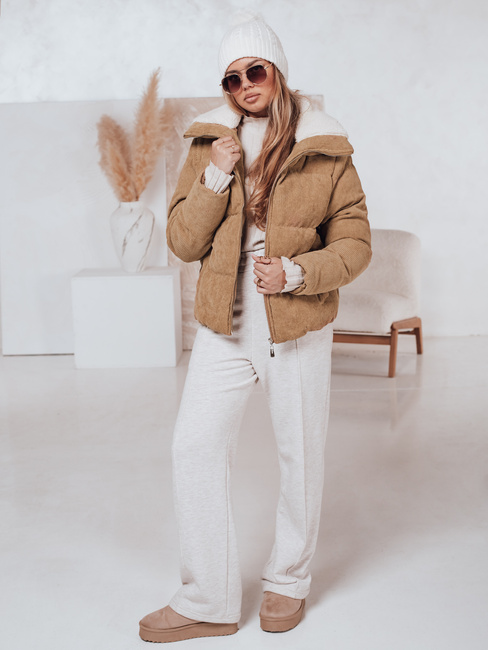 Damen Winterjacke TRENDYGLAM dunkelbeige Dstreet TY4359