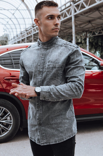 Herrenhemd grau Dstreet DX2585