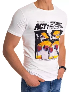 Herren T-shirt mit Aufdruck Weiß Dstreet RX4497_3