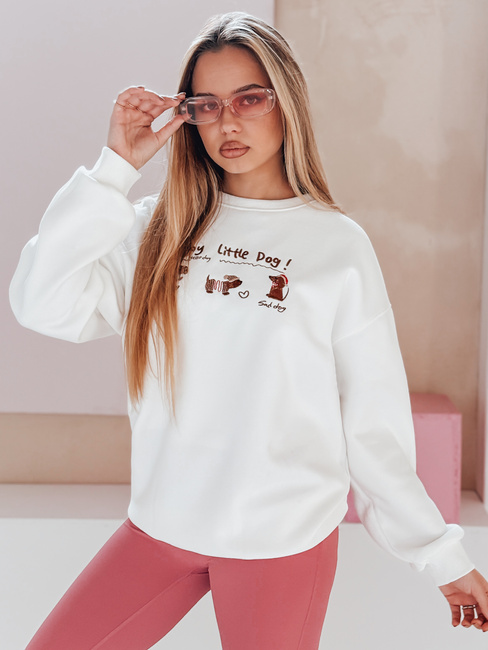 Damen Sweatshirt in Übergröße mit Dackel JAMNIKOVE weiß Dstreet BY1498