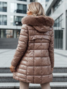 WINTERZIP Damen Steppwinterjacke mit Kapuze beige Dstreet TY4567