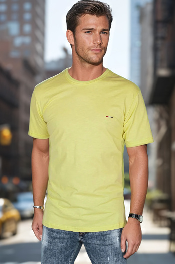 Herren-T-Shirt mit Stickerei gelb Dstreet RX5636