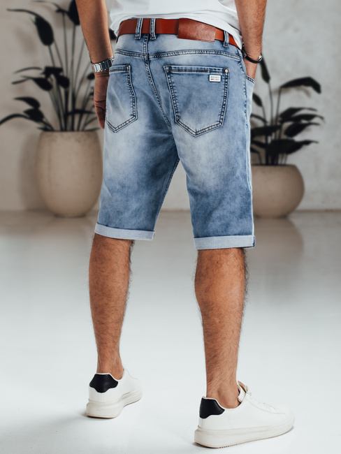 Blaue Denim-Shorts für Männer mit Gürtel Dstreet SX2564