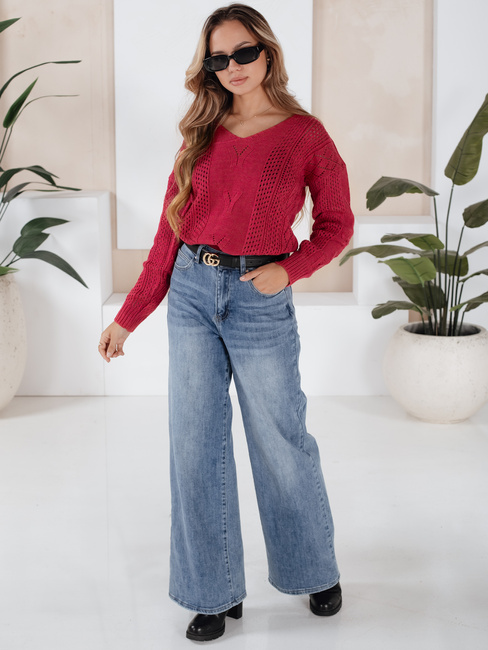 Damen Lange Pullover DARIA Farbe Rot DSTREET MY1719