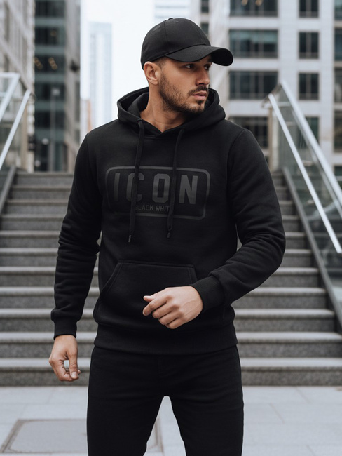 Herren bedrucktes isoliertes Sweatshirt schwarz Dstreet BX5919
