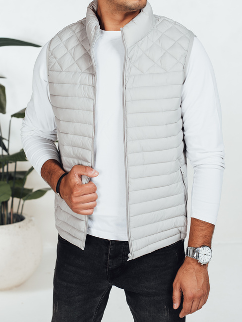 Herren Steppweste hellgrau Dstreet TX5078
