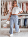 Damenhose mit weitem Bein MOBISKA blau Dstreet UY2617